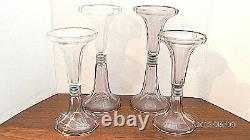 Lot of four Antique Art Deco Glass Risers, Pillars, Store Display