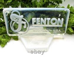 Lovely Vtg Fenton Glass Opalescent Dealer Sign