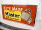 Master Lock Padlock Key 1950s Hardware Store Display Lighted Sign Reverse Glass