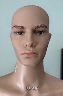 Male Full Body Mannequin XL Realistic Retail Store Display with Glass Base New