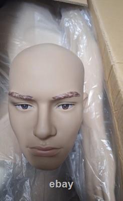 Male Full Body Mannequin XL Realistic Retail Store Display with Glass Base New