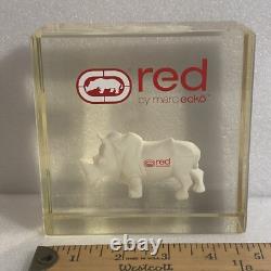 Marc Ecko Unlimited Rhino Advertising Desk Lucite Statue Store Sign Display