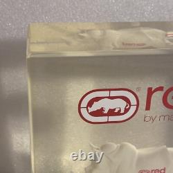 Marc Ecko Unlimited Rhino Advertising Desk Lucite Statue Store Sign Display