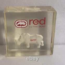 Marc Ecko Unlimited Rhino Advertising Desk Lucite Statue Store Sign Display