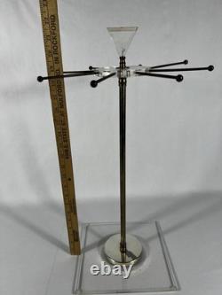 Mid-Century Modern Lucite and Brass Tie And Jewelry Stand Vintage Store Display