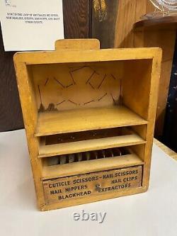 Mid Modern Vintage La Cross Manicure Beauty Wood Store Display Case Box Glass