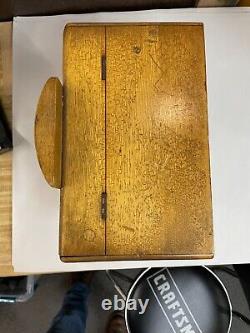 Mid Modern Vintage La Cross Manicure Beauty Wood Store Display Case Box Glass