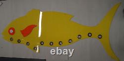 Mid century modern POP ART advertising display LUCITE double sided fish MINT