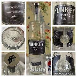 Monkey Spiced Rum by Zane Lamprey 18 Glass Liquor Bottle Store Display with Cap
