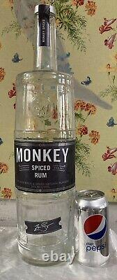 Monkey Spiced Rum by Zane Lamprey 18 Glass Liquor Bottle Store Display with Cap