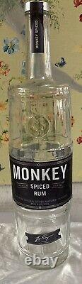 Monkey Spiced Rum by Zane Lamprey 18 Glass Liquor Bottle Store Display with Cap