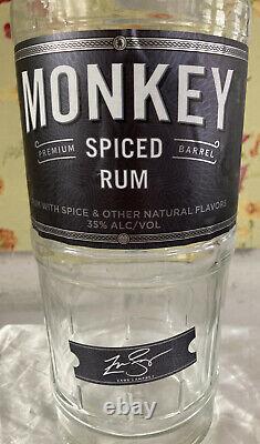 Monkey Spiced Rum by Zane Lamprey 18 Glass Liquor Bottle Store Display with Cap