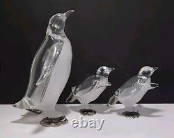 Movie/TV Prop MCM Vintage Lucite/acrylic Penguins On Ice Skates READ