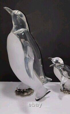 Movie/TV Prop MCM Vintage Lucite/acrylic Penguins On Ice Skates READ