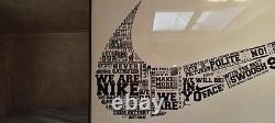 NIKE Framed Wall Art/Picture. 40 x 20 Rare, Internal Corp Distro. Only