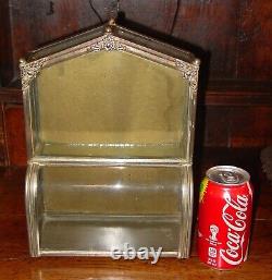 Neat antique curved glass salesman sample display case-15858