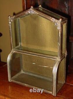 Neat antique curved glass salesman sample display case-15858