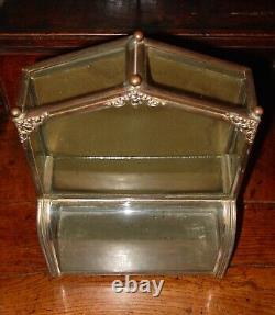 Neat antique curved glass salesman sample display case-15858