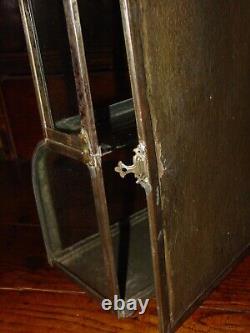 Neat antique curved glass salesman sample display case-15858