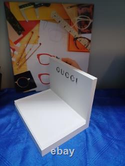 New Gucci Sunglasses & Eyeglasses Display, Unit. Plexiglass, White, 3 Lb. 5 Oz
