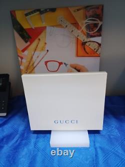 New Gucci Sunglasses & Eyeglasses Display, Unit. Plexiglass, White, 3 Lb. 5 Oz