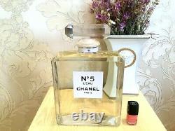 New Rare Glass Giant Factice Chanel N°5 L'eau Store Display (2 Liters)