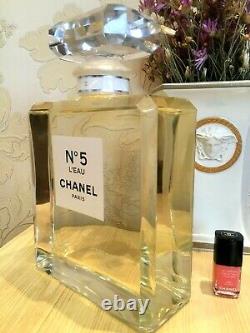 New Rare Glass Giant Factice Chanel N°5 L'eau Store Display (2 Liters)