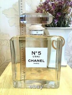 New Rare Glass Giant Factice Chanel N°5 L'eau Store Display (2 Liters)