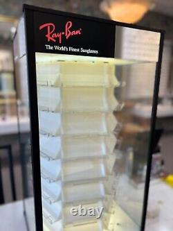 New Vintage Ray Ban Display Case Counter Unit 1993 48 Piece Lighted & Lockable