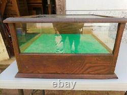 OAK ORIGINAL GLASS SHOWCASE & CASH DRAWER Country Store Counter Top Display CASE
