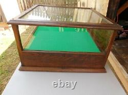 OAK ORIGINAL GLASS SHOWCASE & CASH DRAWER Country Store Counter Top Display CASE