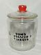 Original Tom's Toasted Peanut Co. Glass Jar Red Knob Lid Store Counter Display