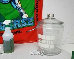 Oberto Beef Jerky Glass Jug Canister Collectible