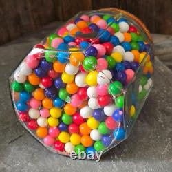 Octagon Antique Glass General Store Jar Tin Lid Candy Pretzel Counter Display