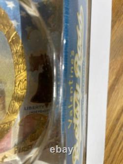 Old Glass Coin Change Display Tray Valentine's Betsy Ross Cigars Philadelphia