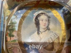 Old Glass Coin Change Display Tray Valentine's Betsy Ross Cigars Philadelphia