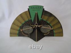 Old Store Display Arista Natural Gold Black Rim Eyeglasses Bifocal