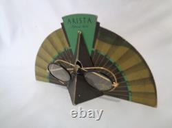 Old Store Display Arista Natural Gold Black Rim Eyeglasses Bifocal