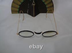 Old Store Display Arista Natural Gold Black Rim Eyeglasses Bifocal