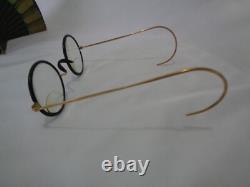 Old Store Display Arista Natural Gold Black Rim Eyeglasses Bifocal