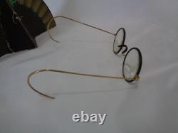 Old Store Display Arista Natural Gold Black Rim Eyeglasses Bifocal