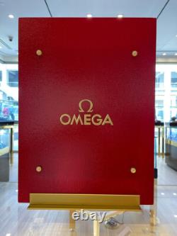 Omega Watch Company Advertising Store Window Display Glass & Brass Double Sided