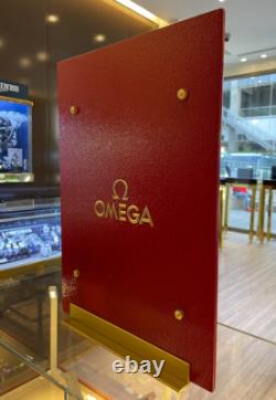 Omega Watch Company Advertising Store Window Display Glass & Brass Double Sided
