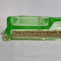 Orig 1920's General Store Clark's Teaberry Gum Vaseline Glass countertop display