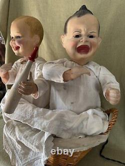 Original 1950's Automaton Creepy Babies Mechanical Store Window Display