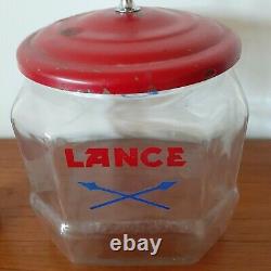 Original Lance Glass Cracker snack Cookie Jar Vintage advertising Store Display