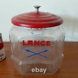 Original Lance Glass Cracker snack Cookie Jar Vintage advertising Store Display