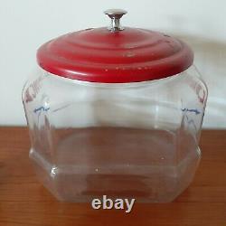 Original Lance Glass Cracker snack Cookie Jar Vintage advertising Store Display