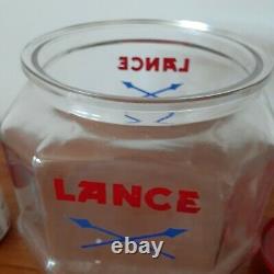 Original Lance Glass Cracker snack Cookie Jar Vintage advertising Store Display