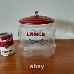 Original Lance Glass Cracker snack Cookie Jar Vintage advertising Store Display